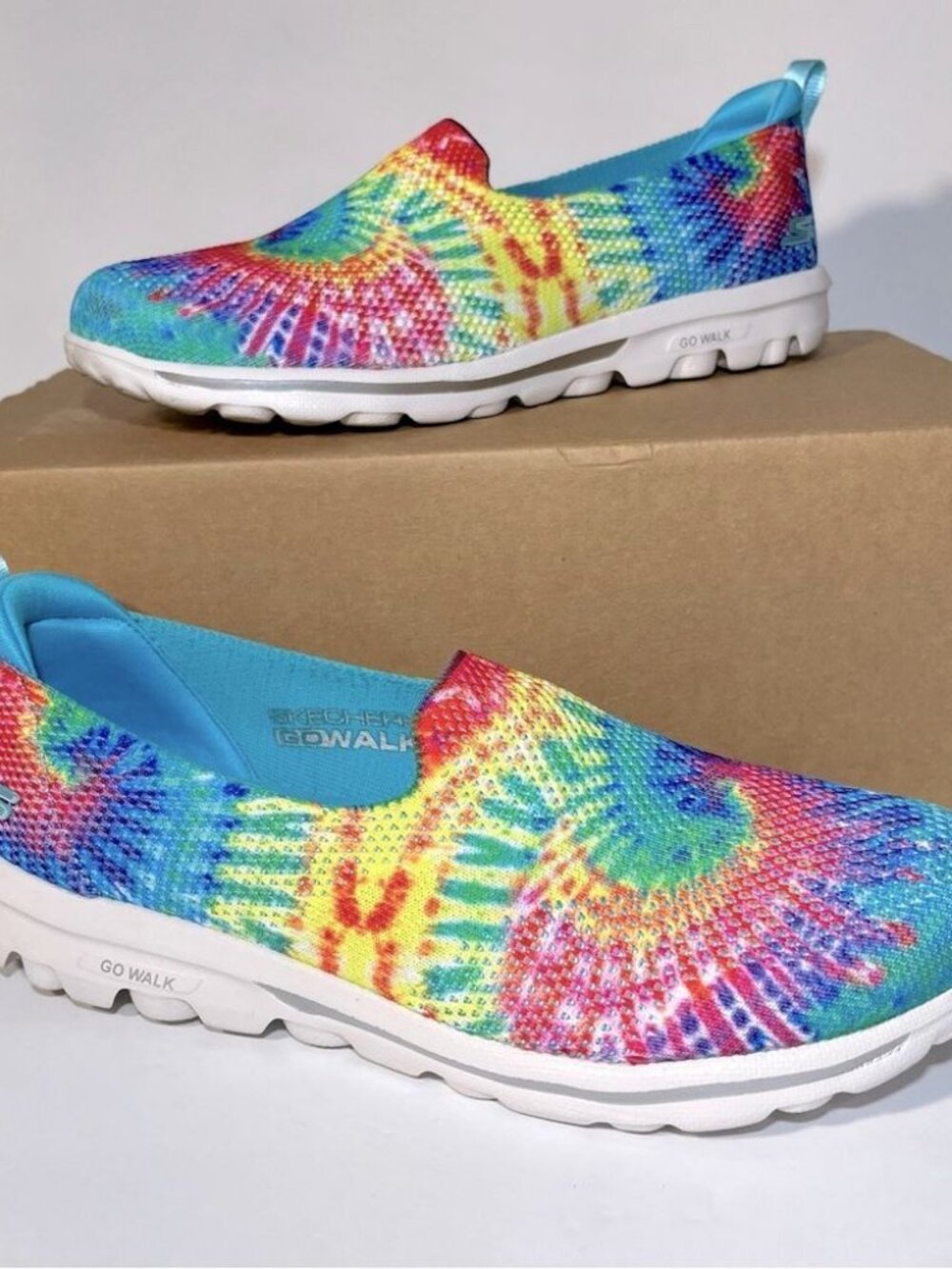 Skechers GOwalk Classic Ocean Blossom Washable Knit Print Slip-Ons